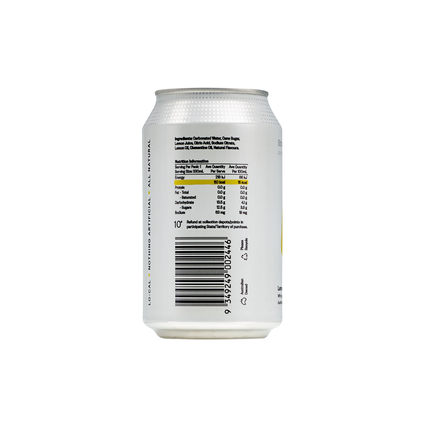Lemon Squash Lo-Cal Soda 330ml Cans x 24