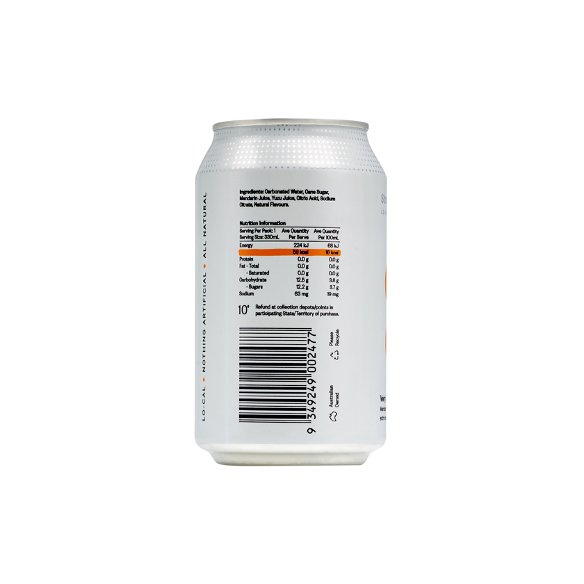 Very Mandarin Lo-Cal Soda 330ml Cans x 24