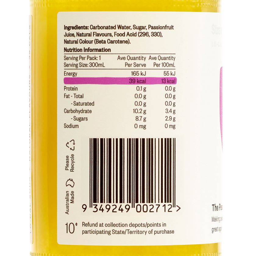 The Passionfruit Lo-Cal Soda 300ml x 24