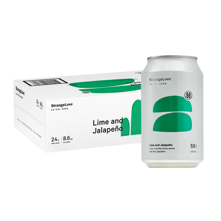 Lime & Jalapeno Lo - Cal Soda 330ml Cans x24 - StrangeLove