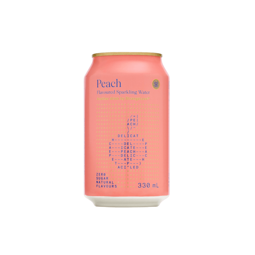 Peach Sparkling Water 330ml x 24 - StrangeLove