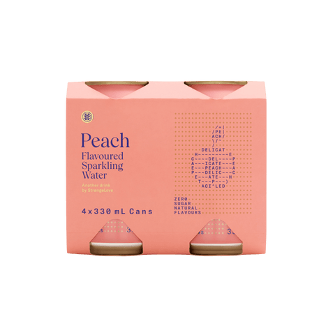 Peach Sparkling Water 330ml x 24 - StrangeLove