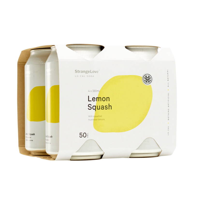 Lemon Squash Lo-Cal Soda 330ml Cans x 24