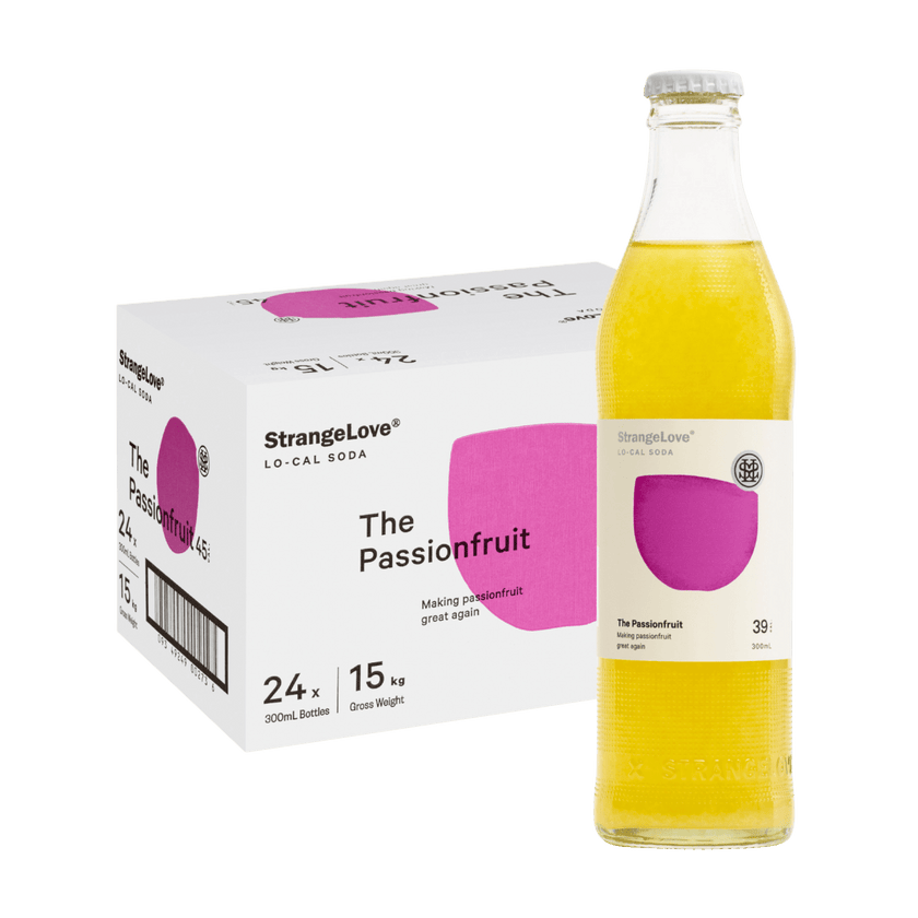 The Passionfruit Lo - Cal Soda 300ml x 24 - StrangeLove