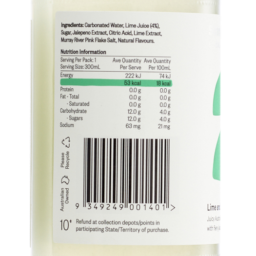 Lime & Jalapeño Lo-Cal Soda 300ml x 24