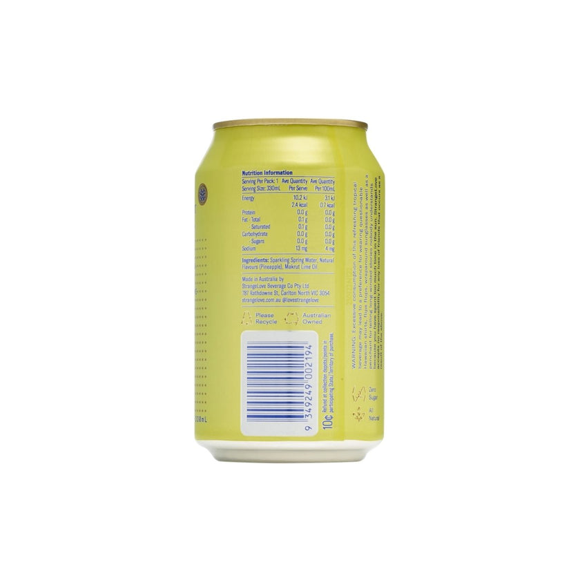 Pineapple Sparkling Water 330ml x 24 - StrangeLove