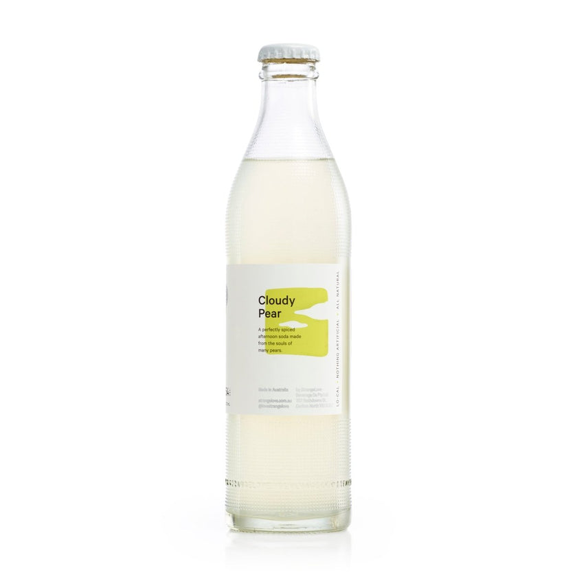 300ml - GLASS - Cloudy Pear - Lo-Cal Soda / 6x4 Pack - StrangeLove
