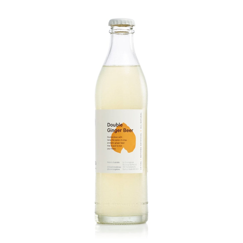 300ml - GLASS - Double Ginger Beer - Lo-Cal Soda / 6x4 Pack - StrangeLove