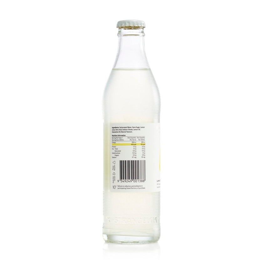 300ml - GLASS - Lemon Squash - Lo-Cal Soda / 6x4 Pack - StrangeLove