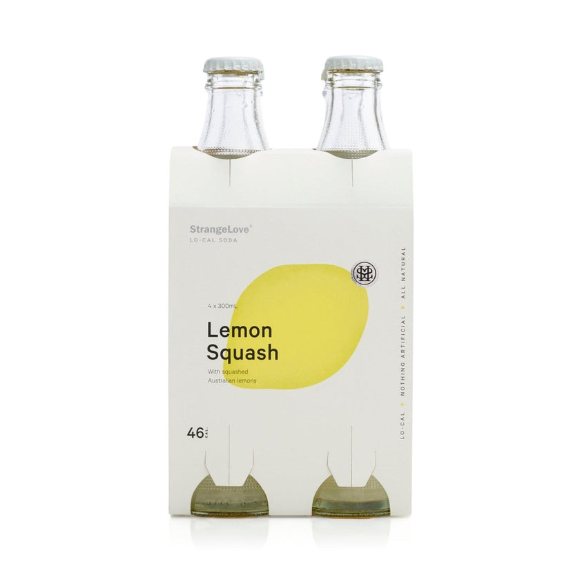 300ml - GLASS - Lemon Squash - Lo-Cal Soda / 6x4 Pack - StrangeLove