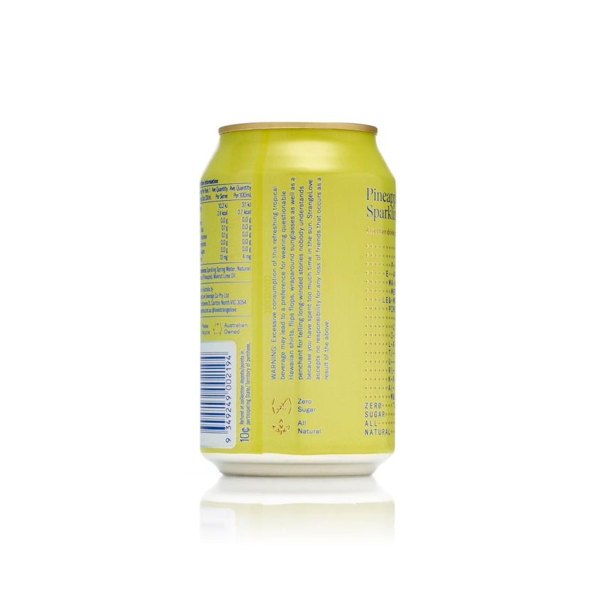 330ml - CANS - Pineapple - Sparkling Water / 6x4 Pack - StrangeLove