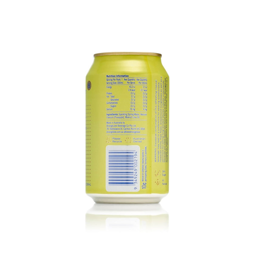 330ml - CANS - Pineapple - Sparkling Water / 6x4 Pack - StrangeLove