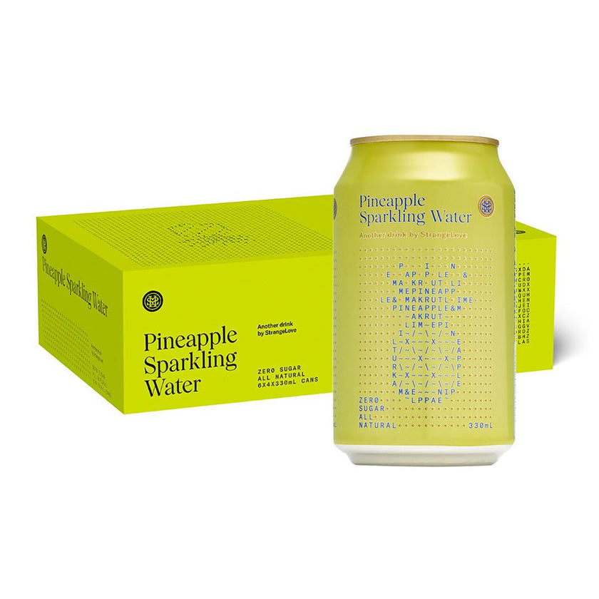330ml - CANS - Pineapple - Sparkling Water / 6x4 Pack - StrangeLove
