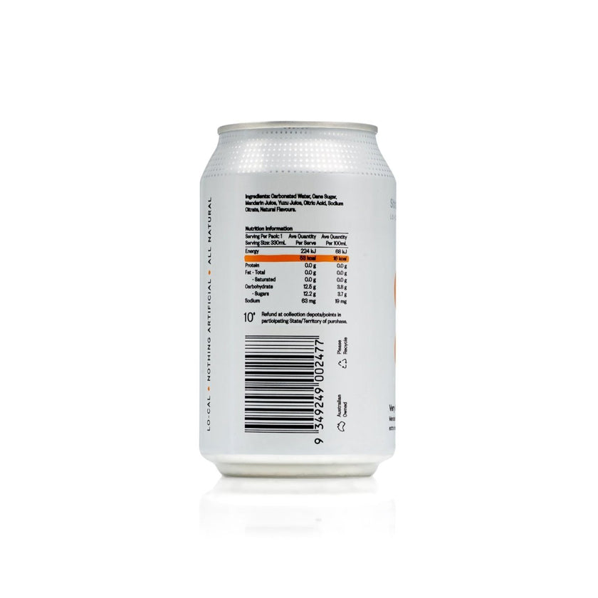 330ml - CANS - Very Mandarin - Lo-Cal Soda / 6x4 Pack - StrangeLove