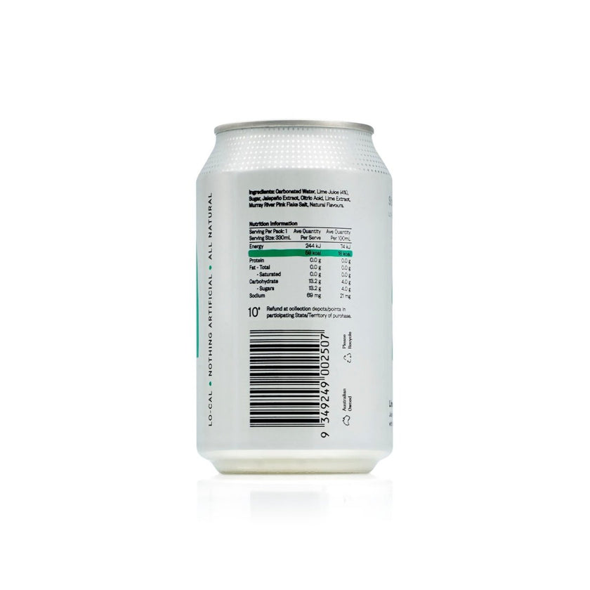 330ml Lime & Jalapeno - Lo-Cal Soda / 24 Pack - StrangeLove
