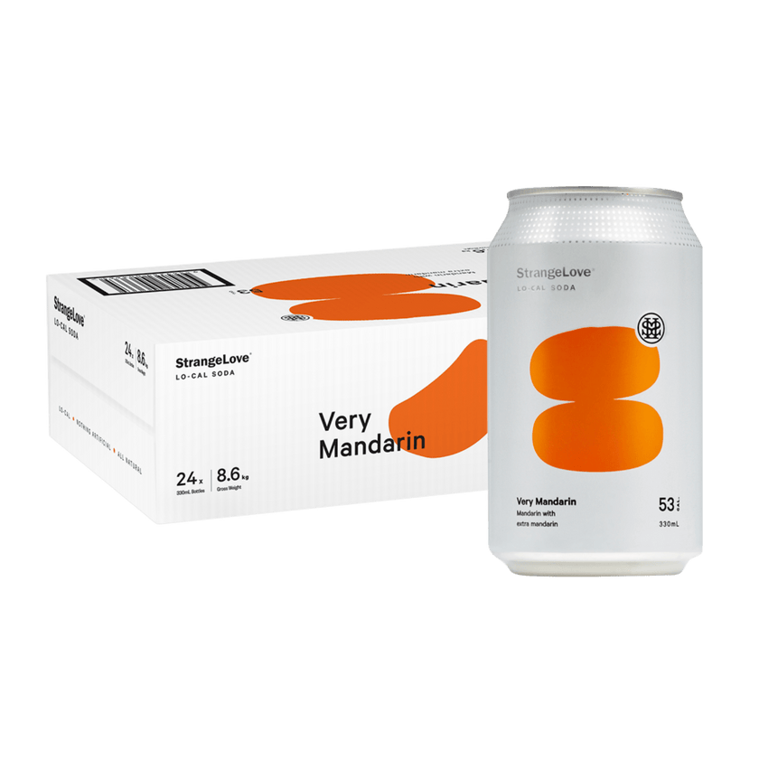 Very Mandarin Lo - Cal Soda 330ml Cans x 24 - StrangeLove